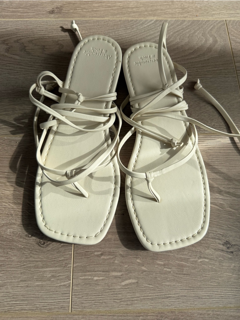 Abercrombie & Fitch Lace Up White Sandal NWOT